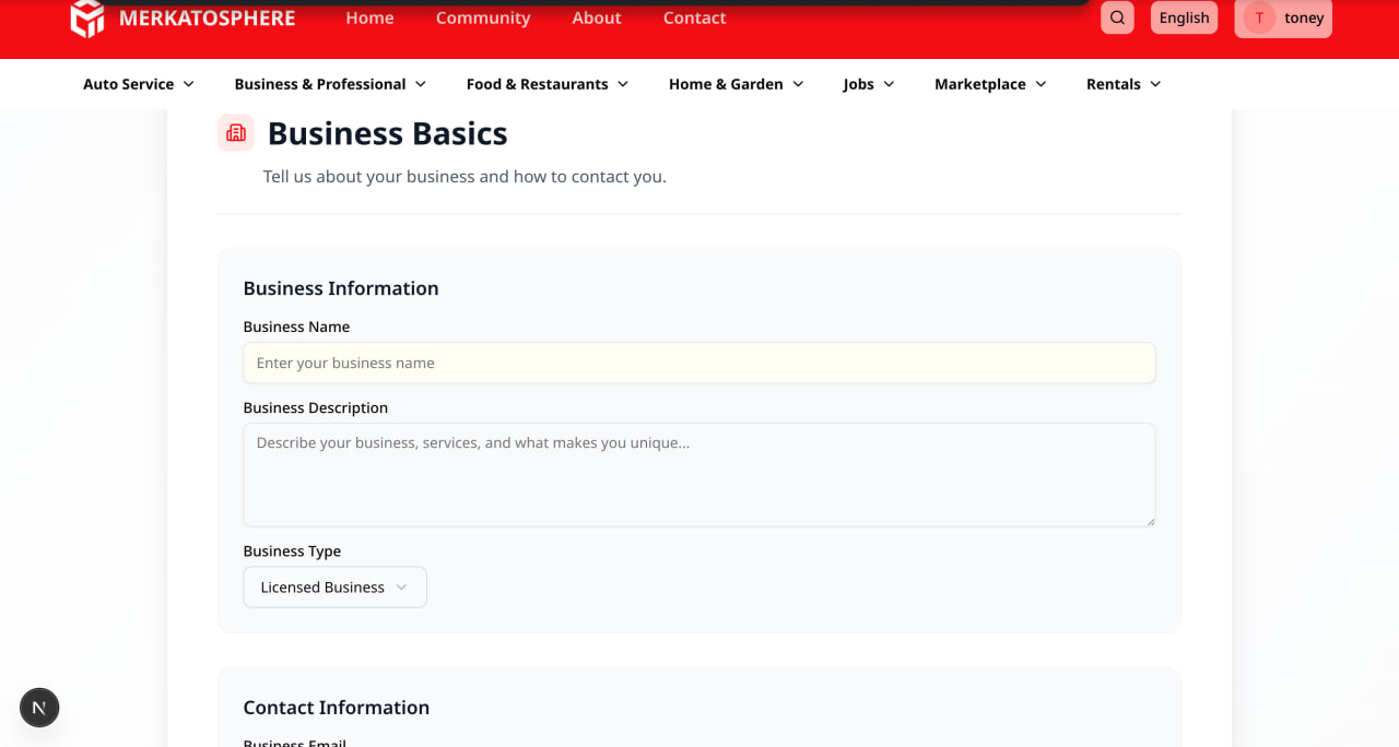 Request A Business Account